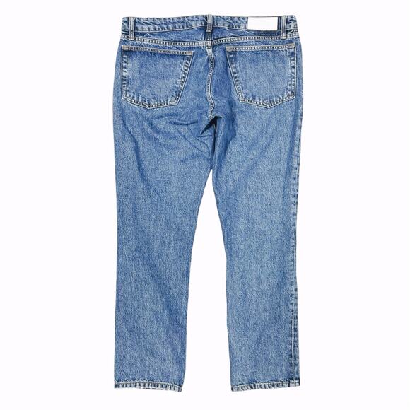 RE/DONE 70s Low Rise Straight 100% Cotton Jeans in Blue Mere Size 30 - Picture 4 of 11